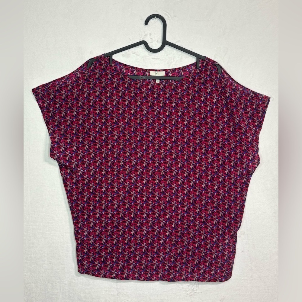 Joie Pink and Blue Floral Blouse